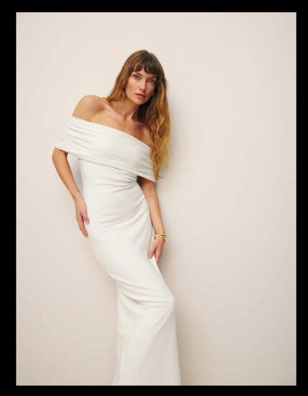 NWT Reformation Josefina Knit Midi Dress in Fior Di Latte Size Small